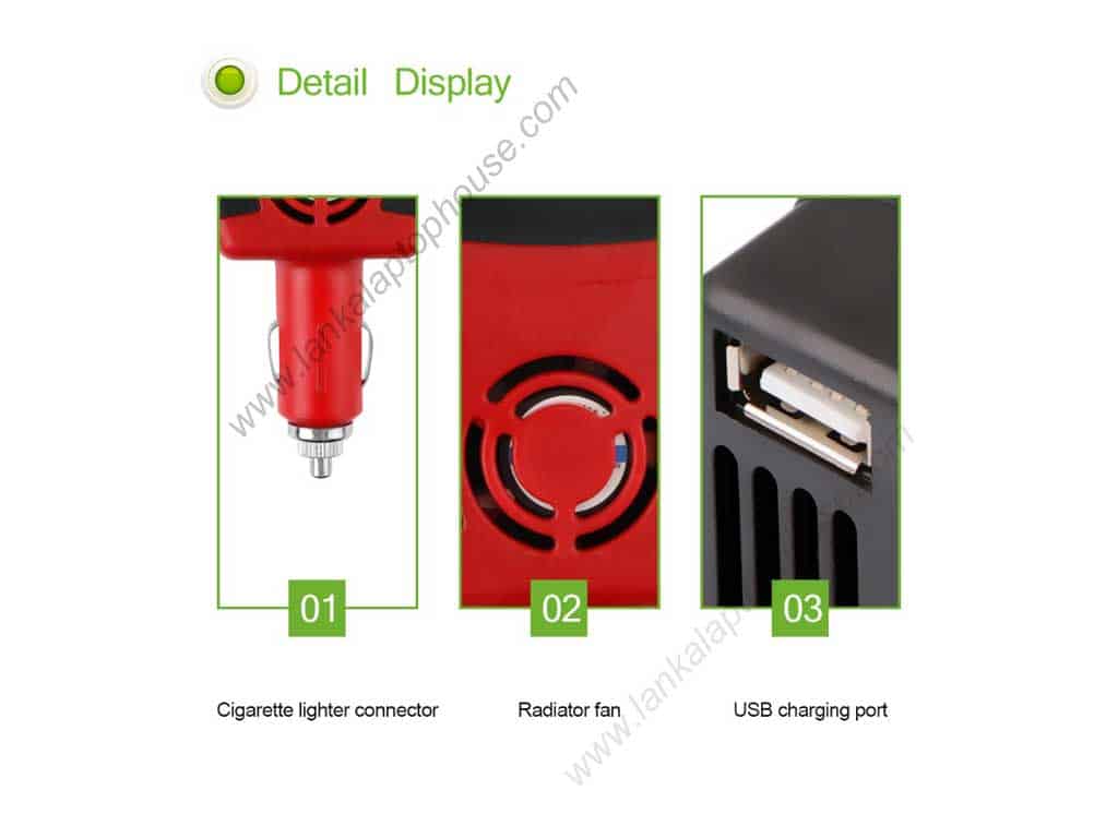 ACCESSORIES-150W Car Charger Inverter Adapter Convertor 12V DC To 220V AC + USB Port - Image 5