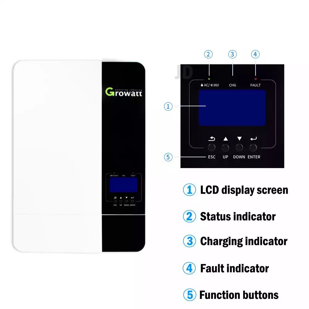 Growatt Hybrid Solar Inverter 5KW 230VAC 48VDC MPPT 100A Pure Sine Wave 50Hz60Hz Can Work Without Battery - in Stock - Image 6